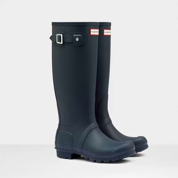 Hunter Shoes - Women’s Original Tall Rain boots: Matte navy